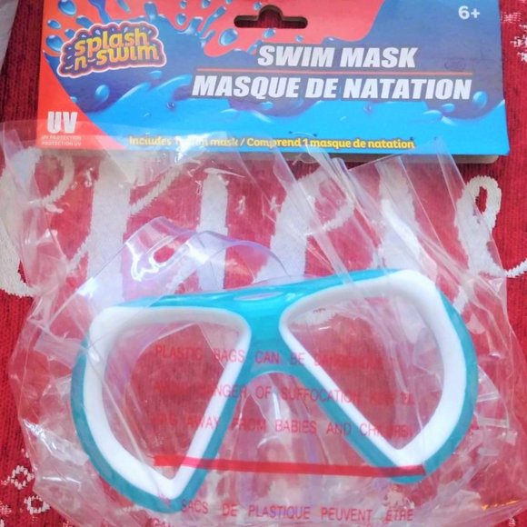 NEW! Splash-n-Swim Mask UV Kids Swimming child's Goggles children's aqua blue 6+ - Picture 1 of 8
